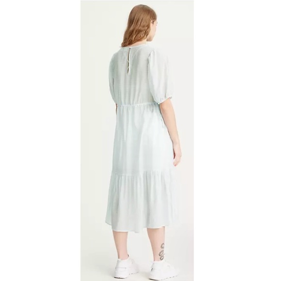 Levi’s | Tired Midi Dress Blue and White Plaid - Picture 2 of 6
